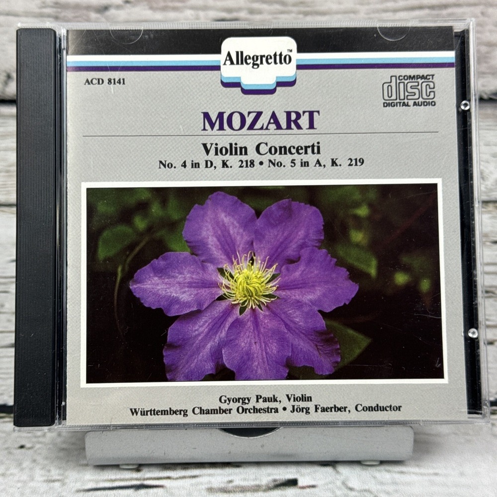 Mozart: Violin Concertos 4 &‎ 5 / Gyorgy Pauk, Jörg Faerber [CD 1990] Allegretto